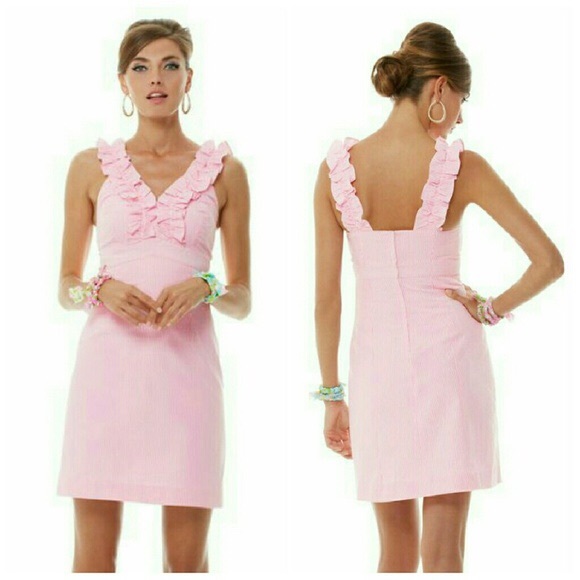 Lilly Pulitzer Dresses & Skirts - Lily Pulitzer Phoebe Ruffle Neckline Dress